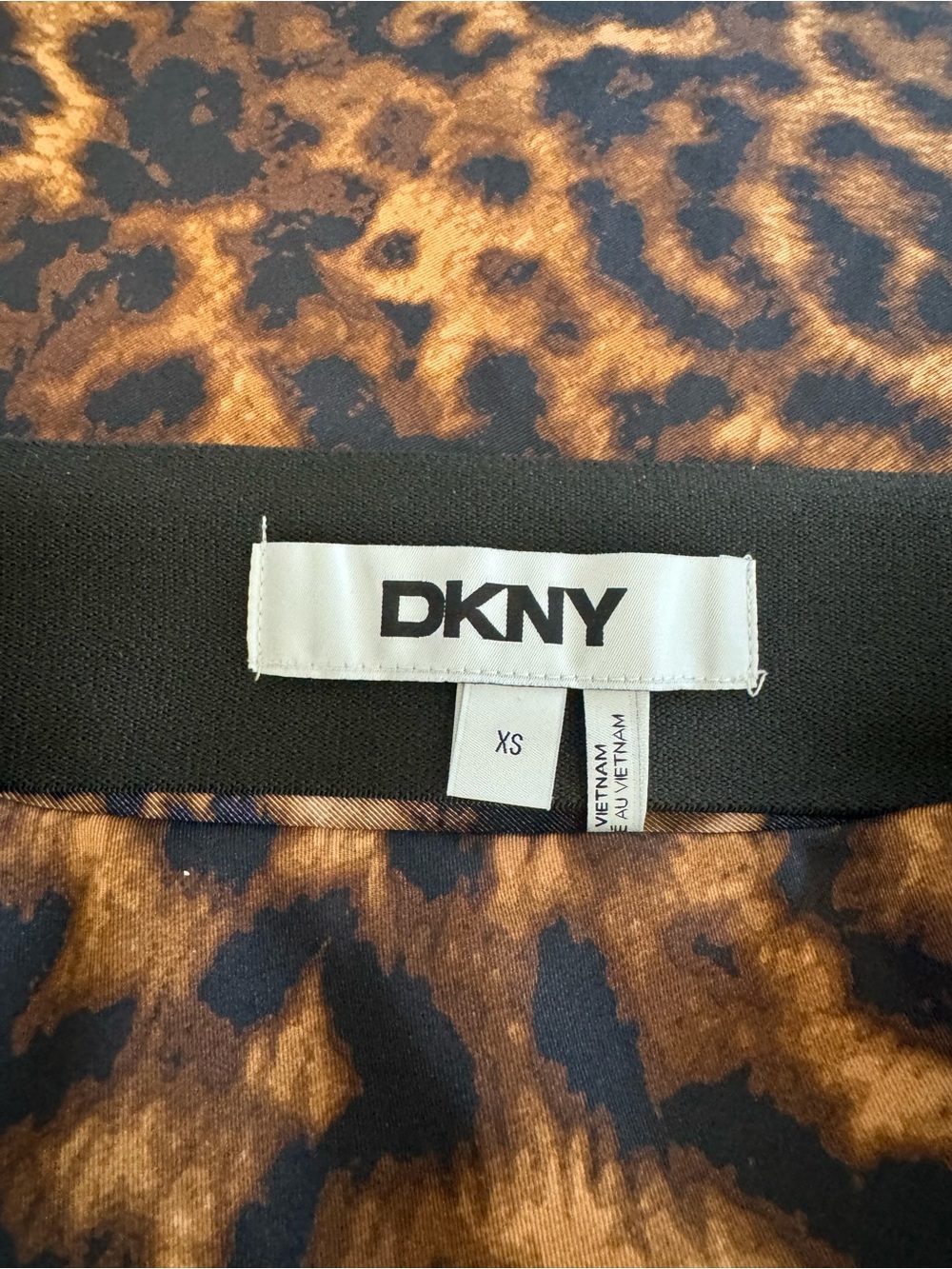 DKNY Leopard-Print Satin Slip Skirt in Brown and Black - Picture 5 of 8
